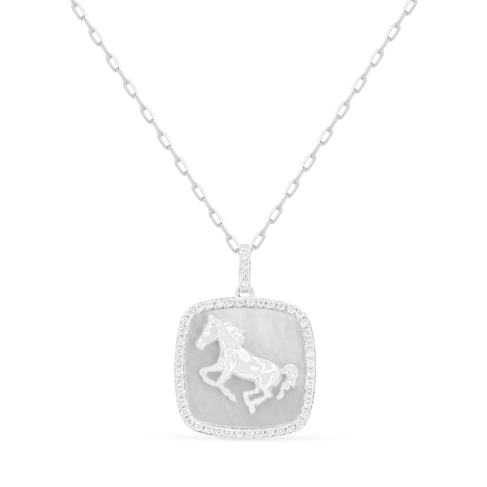 Madison L 14K White Gold Mother of Pearl Pendant - style N1715MOPW