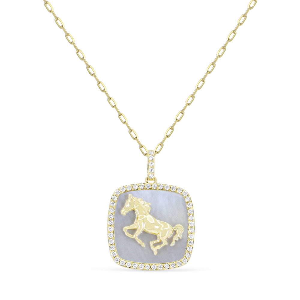 Madison L 14K Yellow Gold Mother of Pearl Pendant - style N1715MOPY