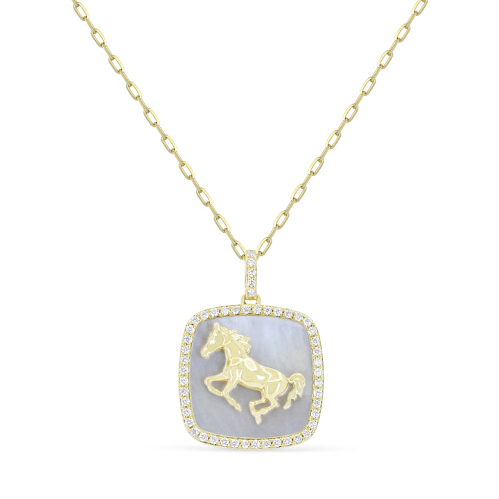 Madison L 14K Yellow Gold Mother of Pearl Pendant - style N1715MOPY