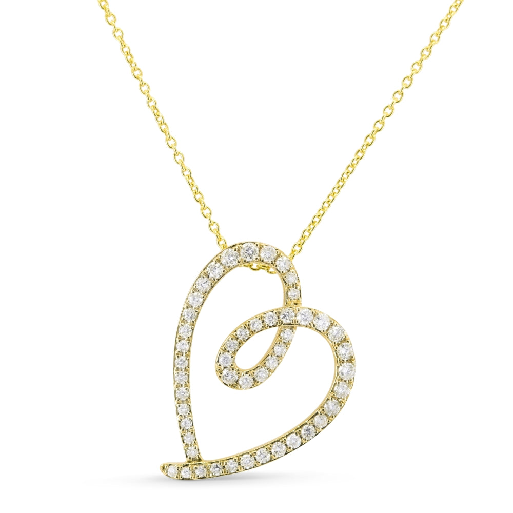 Madison L 14K Yellow Gold Diamond Heart Pendant - style N1717Y
