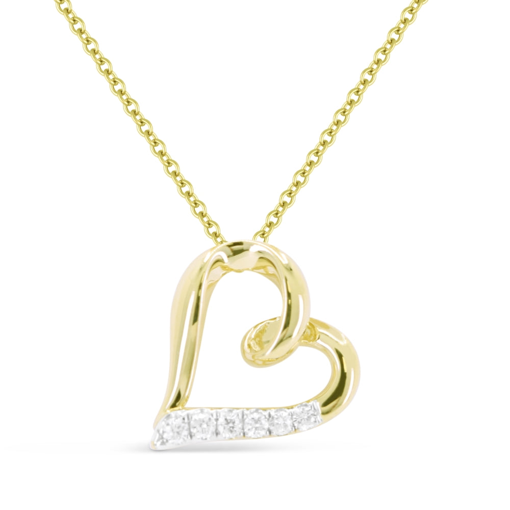 Madison L 14K Yellow Gold Diamond Heart Pendant - style N1733Y