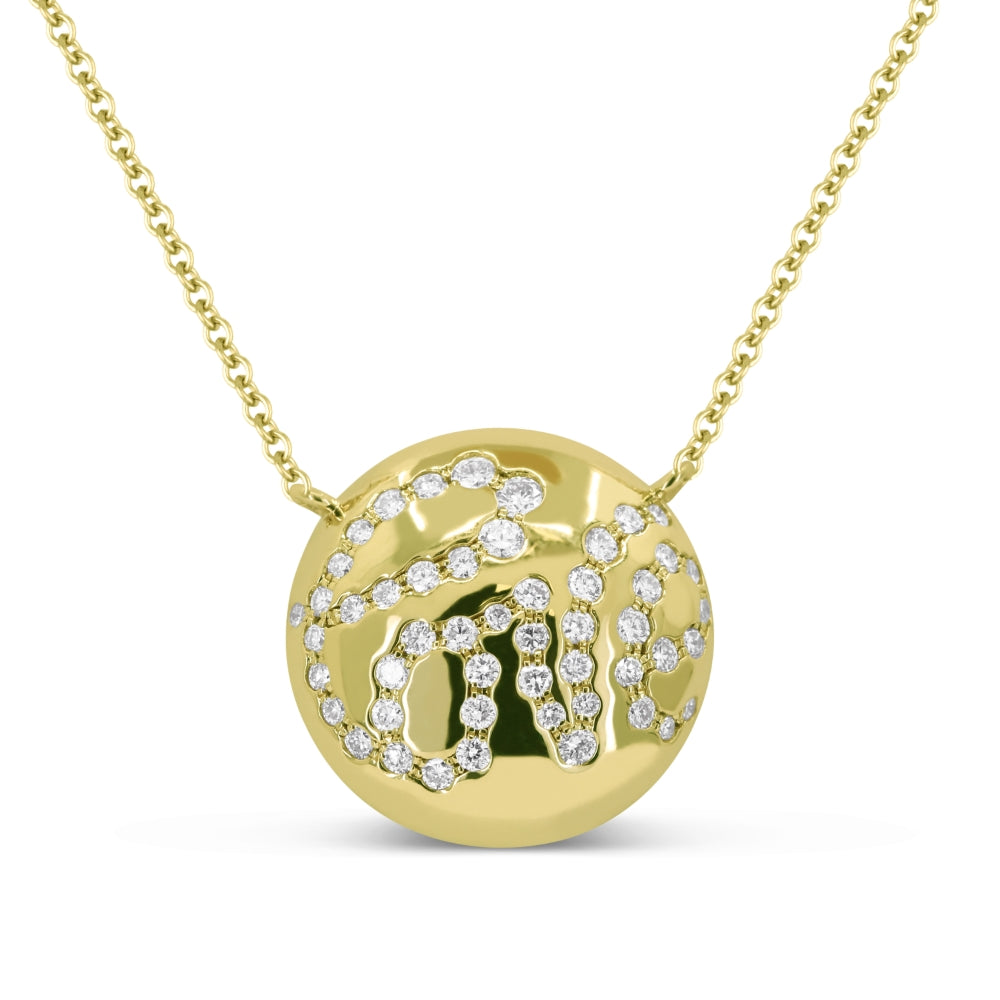 Madison L 14K Yellow Gold Diamond Round Necklace - style N1742Y