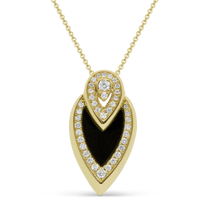 Madison L 14K Yellow Gold Black Onyx Pear Pendant - style N1746BOY