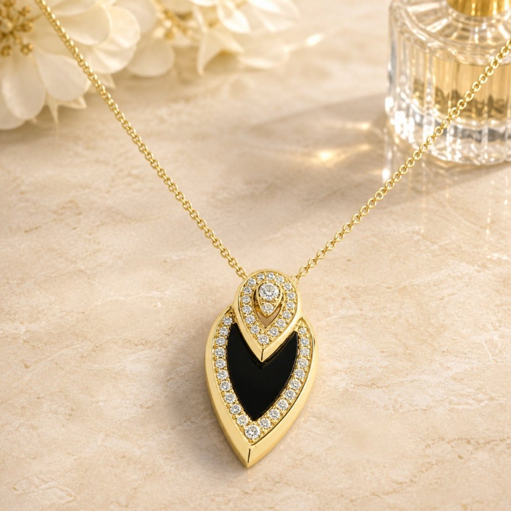 N1746 - 14K Yellow Gold Pear Pendant