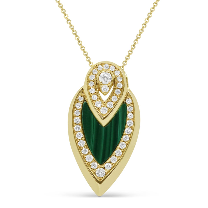 Madison L 14K Yellow Gold Malachite Pear Pendant - style N1746MALY