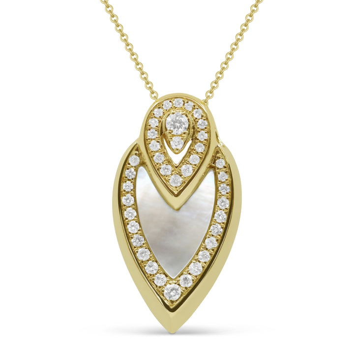 Madison L 14K Yellow Gold Mother of Pearl Pear Pendant - style N1746MOPY