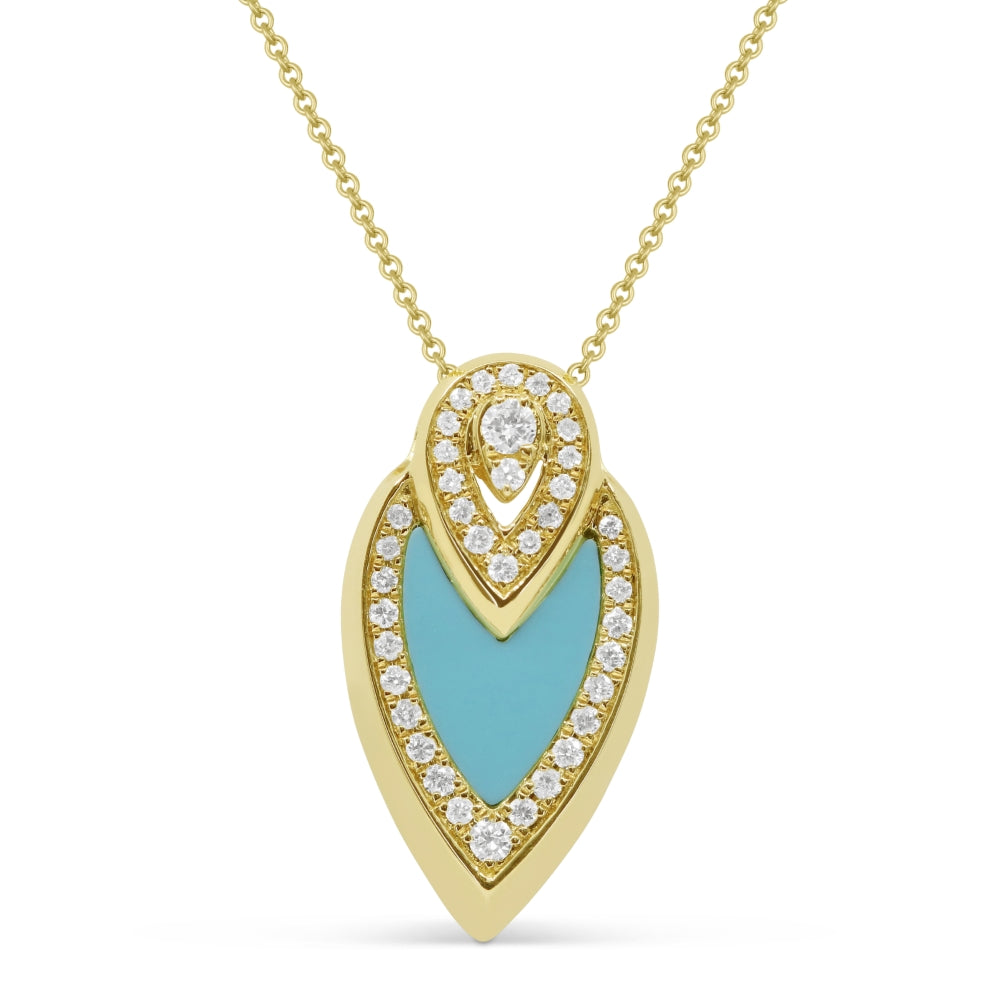 Madison L 14K Yellow Gold Turquoise Pear Pendant - style N1746TQY