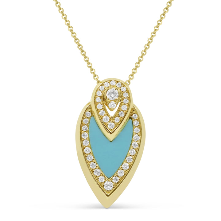 Madison L 14K Yellow Gold Turquoise Pear Pendant - style N1746TQY