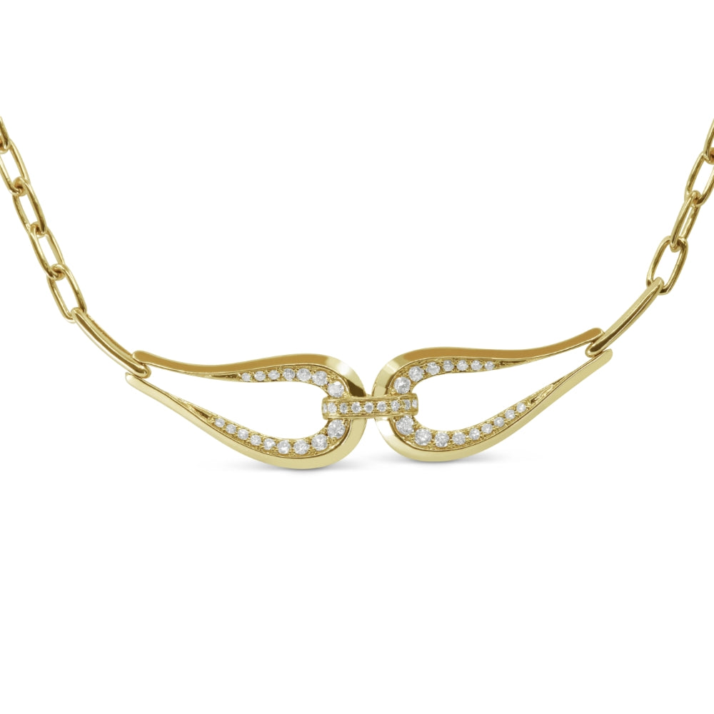 Madison L 14K Yellow Gold Diamond Bar Necklace - style N1747Y