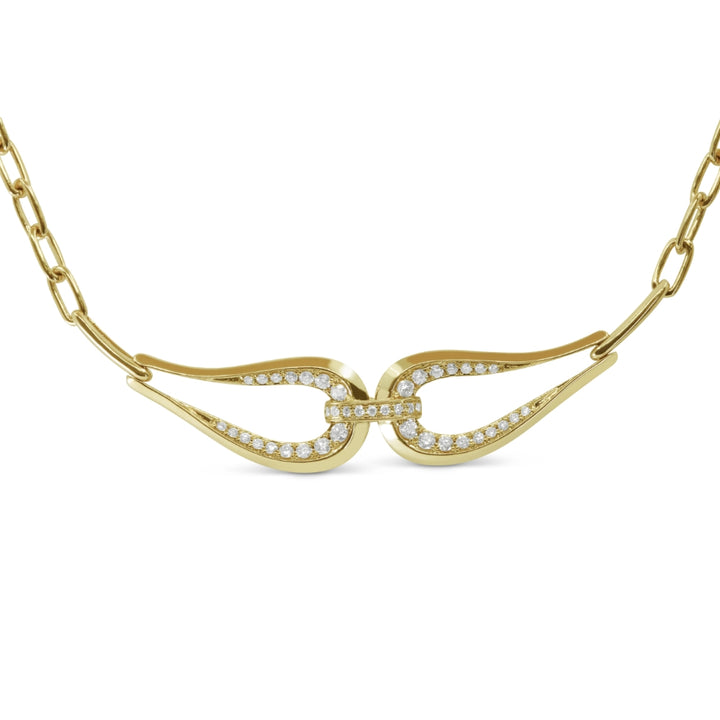 Madison L 14K Yellow Gold Diamond Bar Necklace - style N1747Y