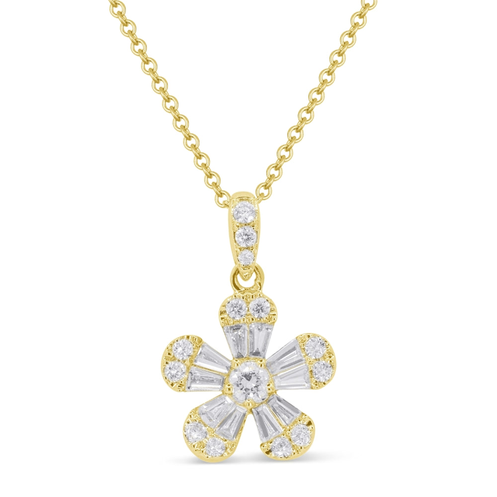Madison L 14K Yellow Gold Diamond Flower Pendant - style N1767Y