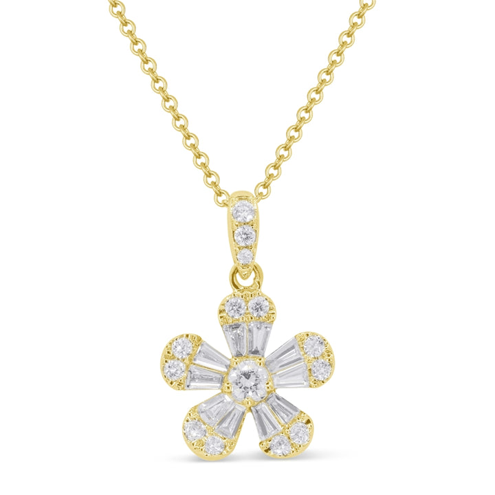 Madison L 14K Yellow Gold Diamond Flower Pendant - style N1767Y
