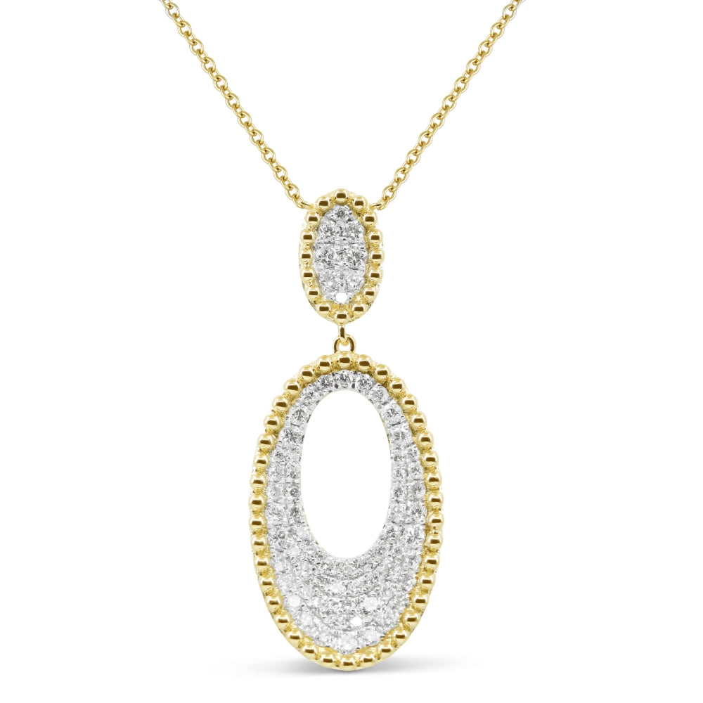 Madison L 14K Yellow Gold Diamond Oval Necklace - style N1770Y