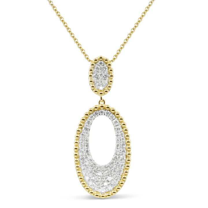 Madison L 14K Yellow Gold Diamond Oval Necklace - style N1770Y