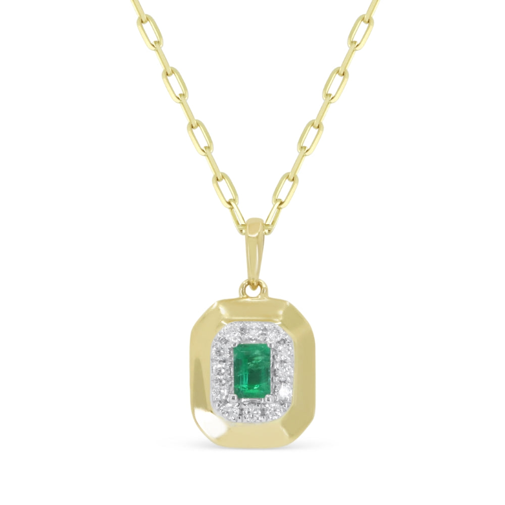 Madison L 14K Yellow Gold Emerald Rectangle Pendant - style N1774EMY