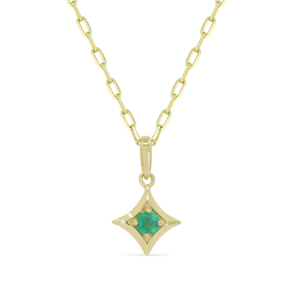 Madison L 14K Yellow Gold Emerald Flower Pendant - style N1786EMY
