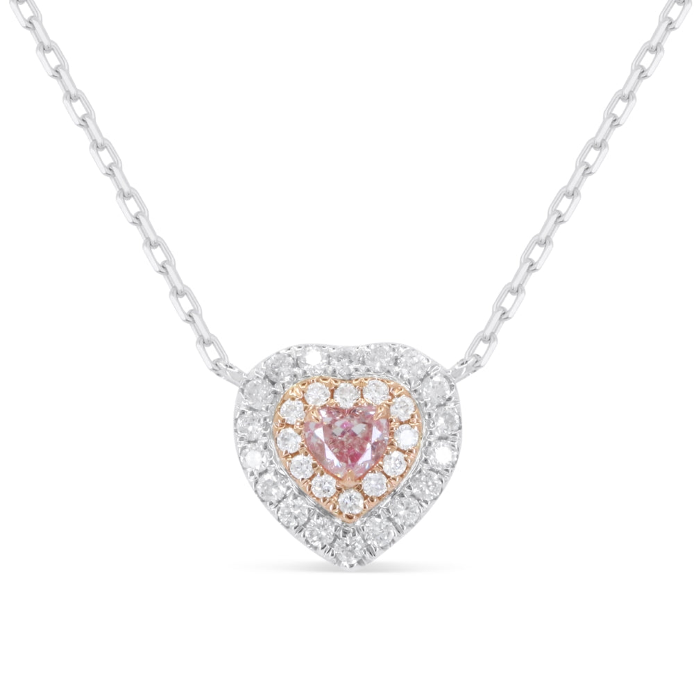 Madison L 14K White Gold Fancy Pink Diamond Heart Necklace - style N1789PDW