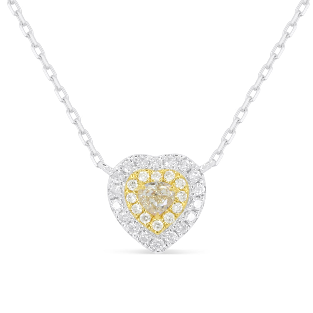 Madison L 14K White Gold Fancy Yellow Diamond Heart Necklace - style N1789YDW