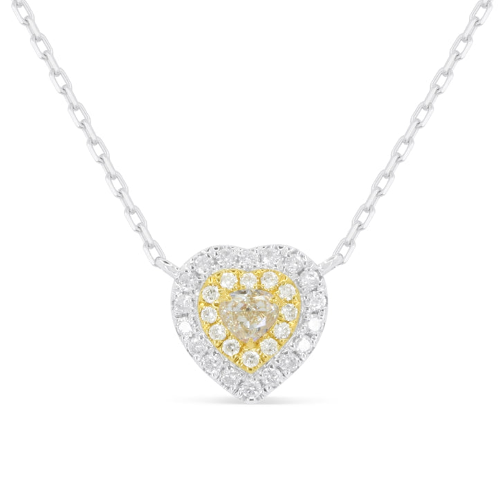 Madison L 14K White Gold Fancy Yellow Diamond Heart Necklace - style N1789YDW