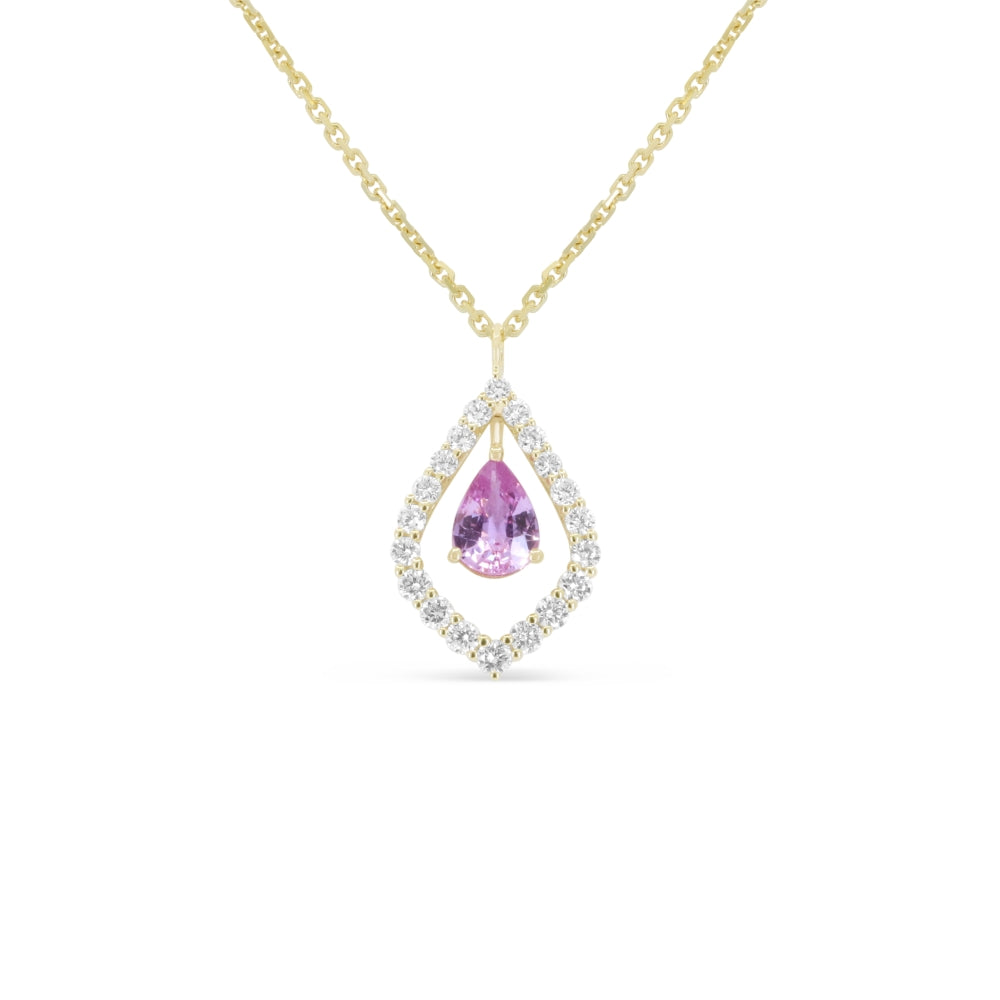 Madison L 14K Yellow Gold Pink Sapphire Necklace - style N1790PSAY