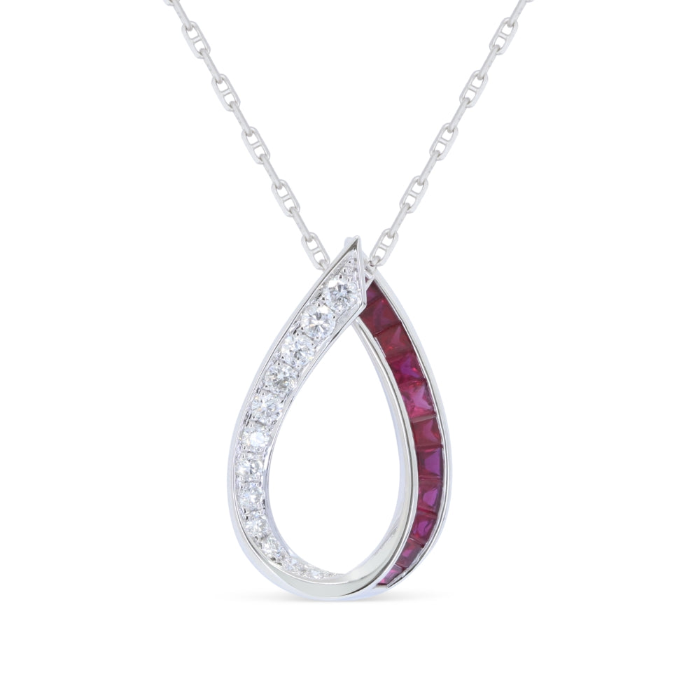 Madison L 14K White Gold Ruby Pendant - style N1795RUW