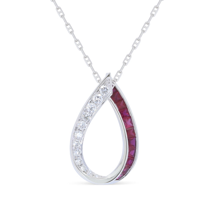 Madison L 14K White Gold Ruby Pendant - style N1795RUW