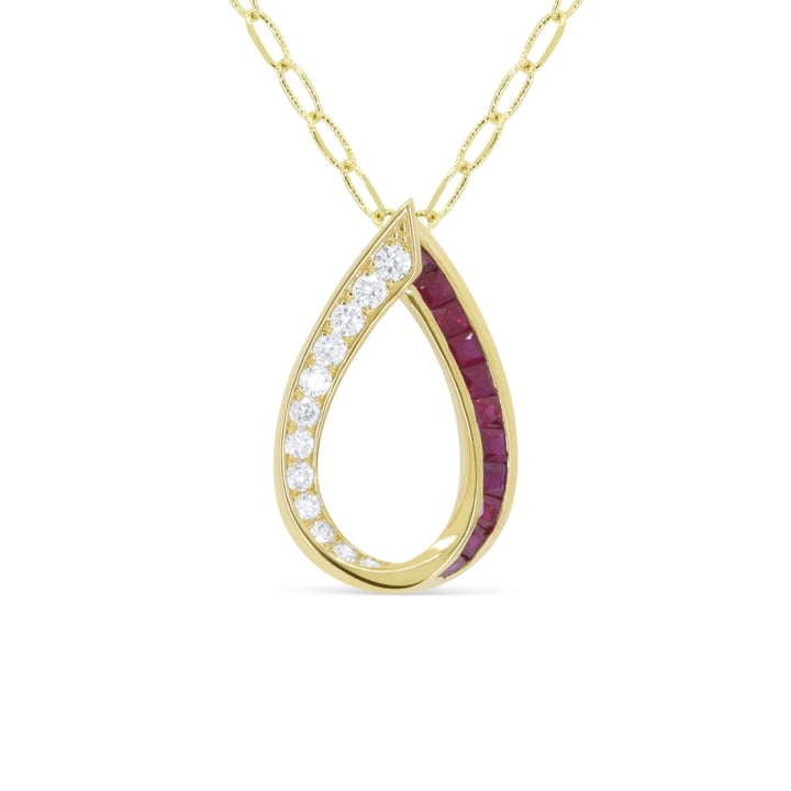 Madison L 14K Yellow Gold Ruby Pendant - style N1795RUY