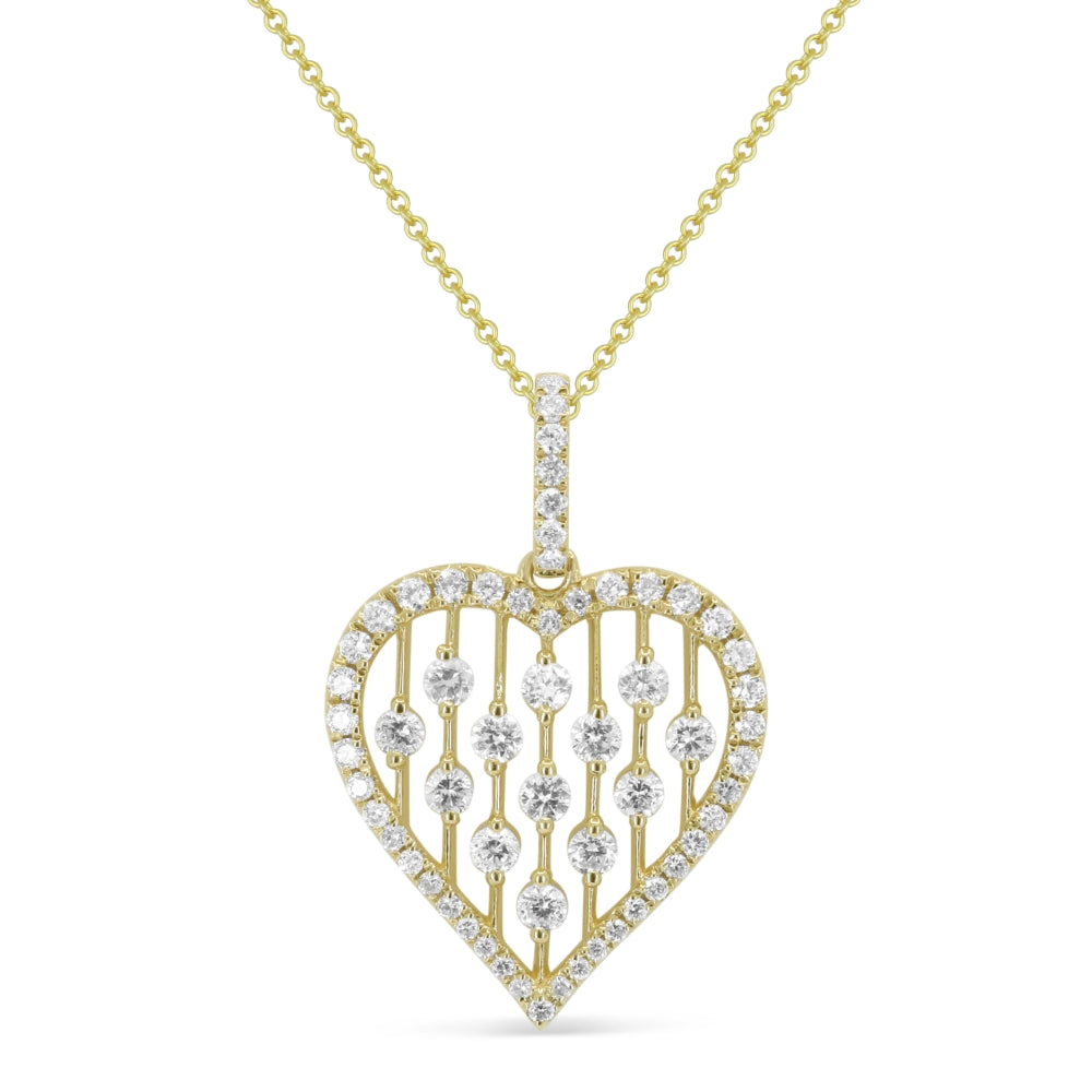 Madison L 14K Yellow Gold Diamond Heart Pendant - style N1800Y