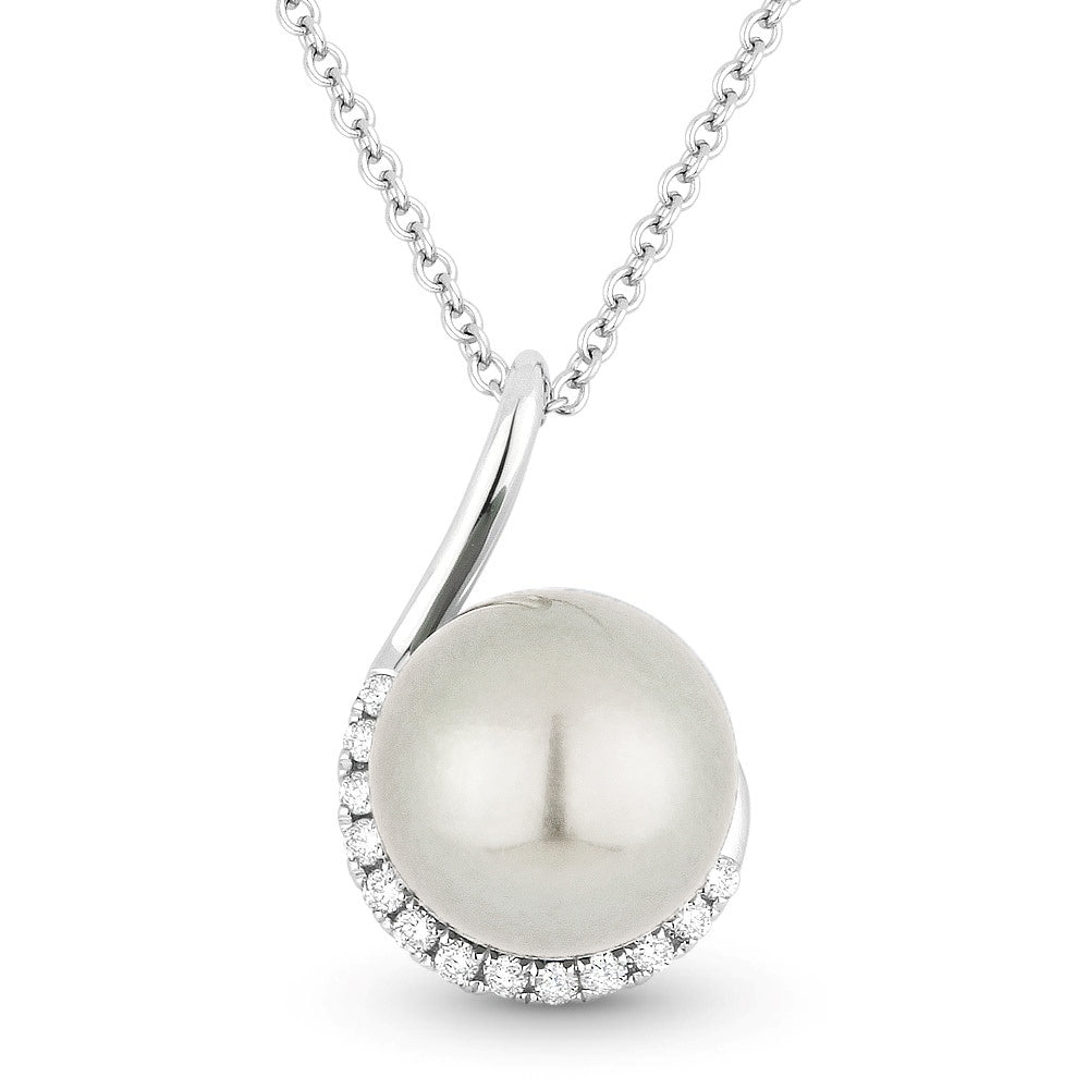 Madison L 14K White Gold Pearl Round Pendant - style N1805PEW