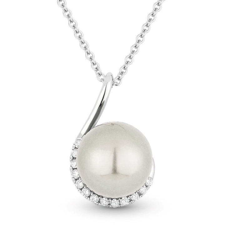Madison L 14K White Gold Pearl Round Pendant - style N1805PEW