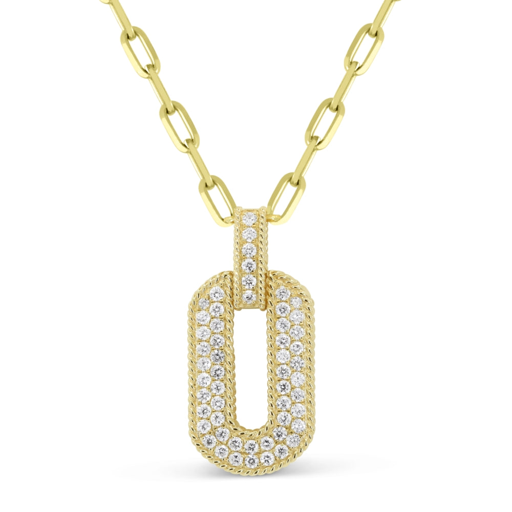 Madison L 14K Yellow Gold Diamond Rectangle Pendant - style N1817Y