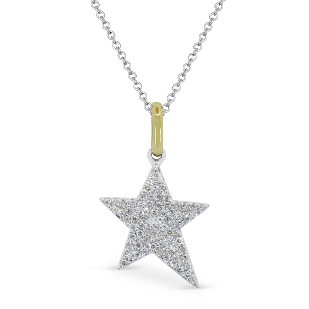 Madison L 14K Two Tone Gold Diamond Star Pendant - style N1821WY
