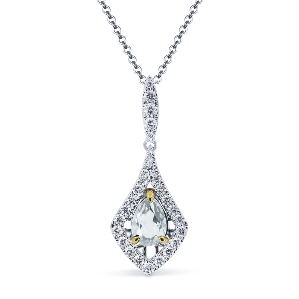 Madison L 14K Two Tone Gold Aquamarine Pendant - style N1825AQWY