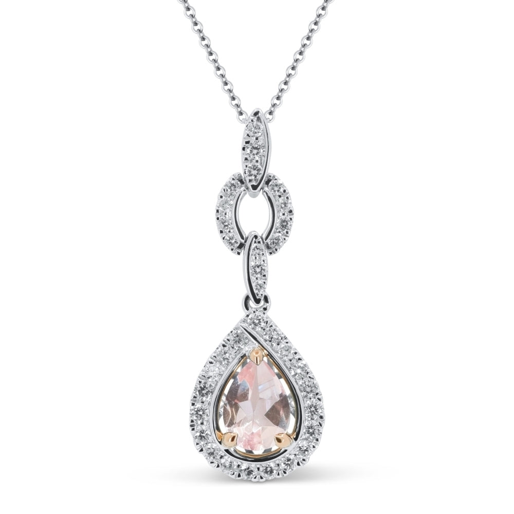 Madison L 14K Two Tone Gold Morganite Pendant - style N1826MGWP