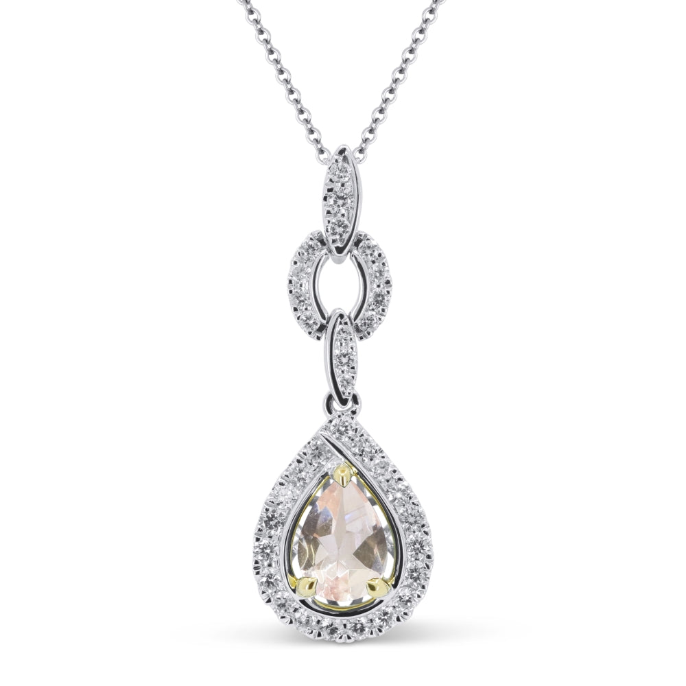 Madison L 14K Two Tone Gold Morganite Pendant - style N1826MGWY
