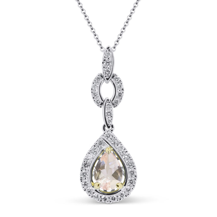 Madison L 14K Two Tone Gold Morganite Pendant - style N1826MGWY