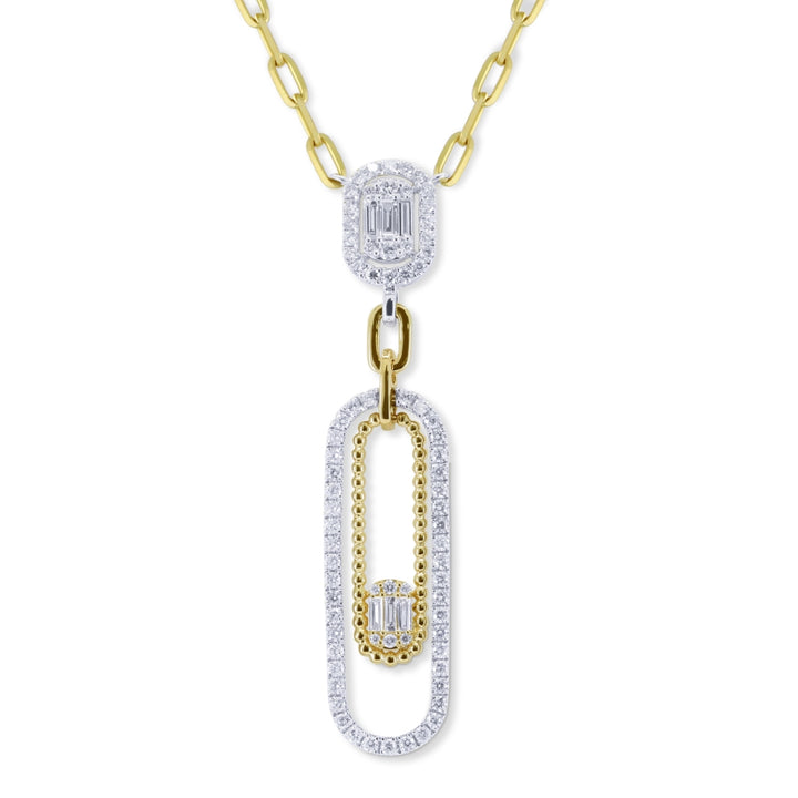 Madison L 14K Two Tone Gold Diamond Necklace - style N1828WY