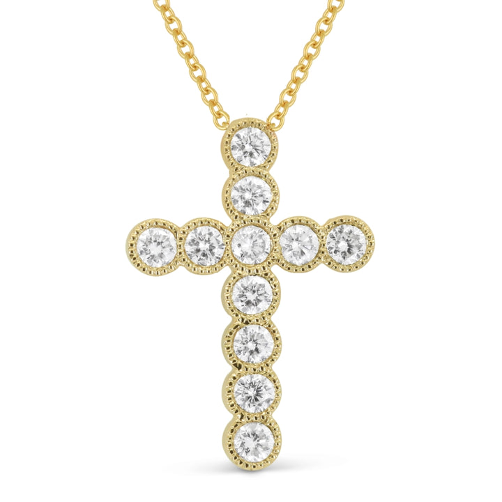 Madison L 14K Yellow Gold Diamond Crucifix Cross Pendant - style N1832Y