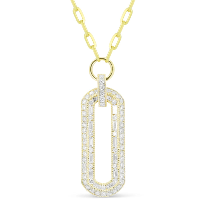 Madison L 14K Two Tone Gold Diamond Necklace - style N1835WY