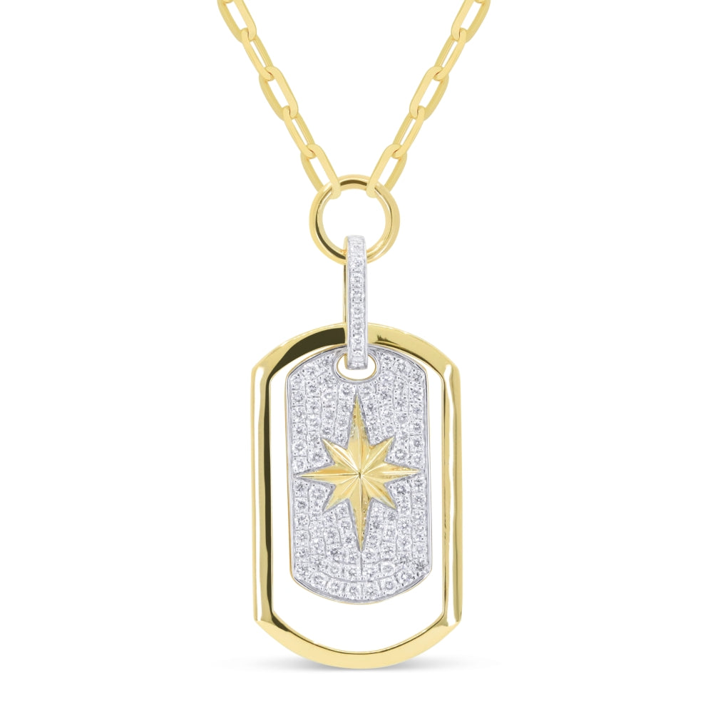 Madison L 14K Two Tone Gold Diamond Necklace - style N1836WY