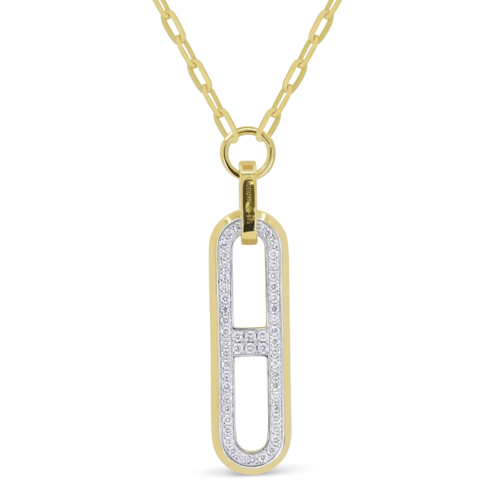 Madison L 14K Two Tone Gold Diamond Necklace - style N1837WY