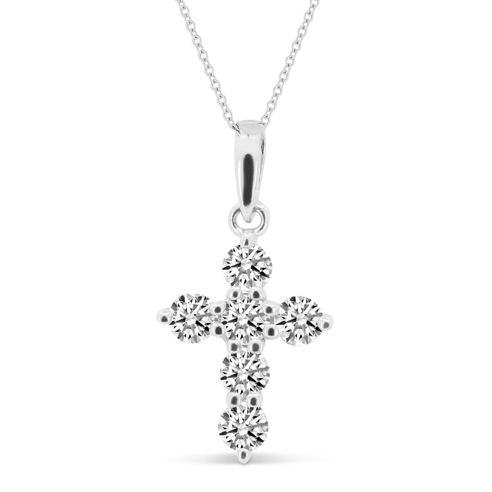 Madison L 14K White Gold Diamond Crucifix Cross Pendant - style N1840W
