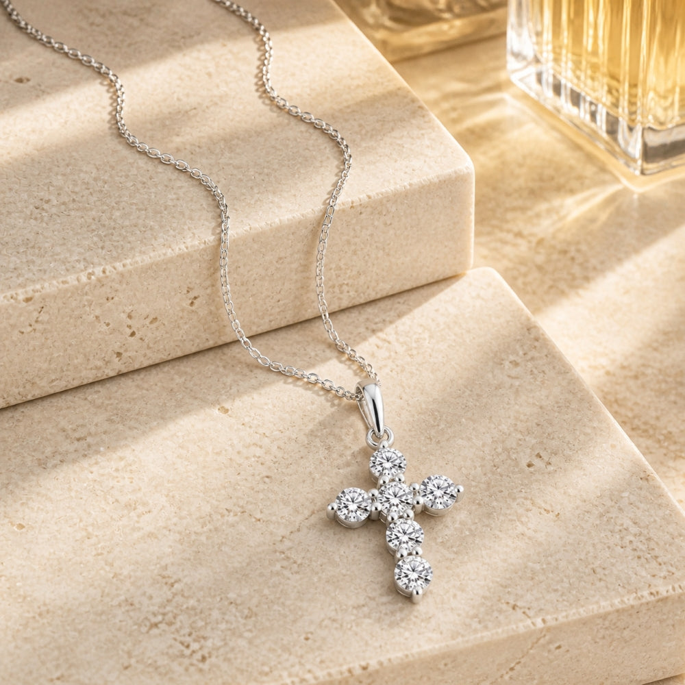 N1840 - 14K Gold Diamond Crucifix Cross Pendant