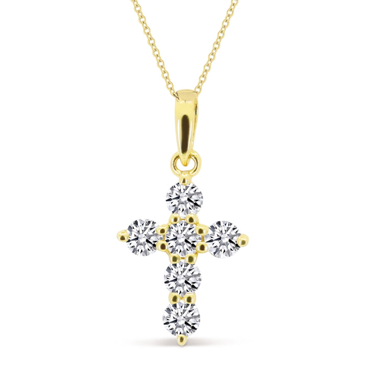 Madison L 14K Yellow Gold Diamond Crucifix Cross Pendant - style N1840Y