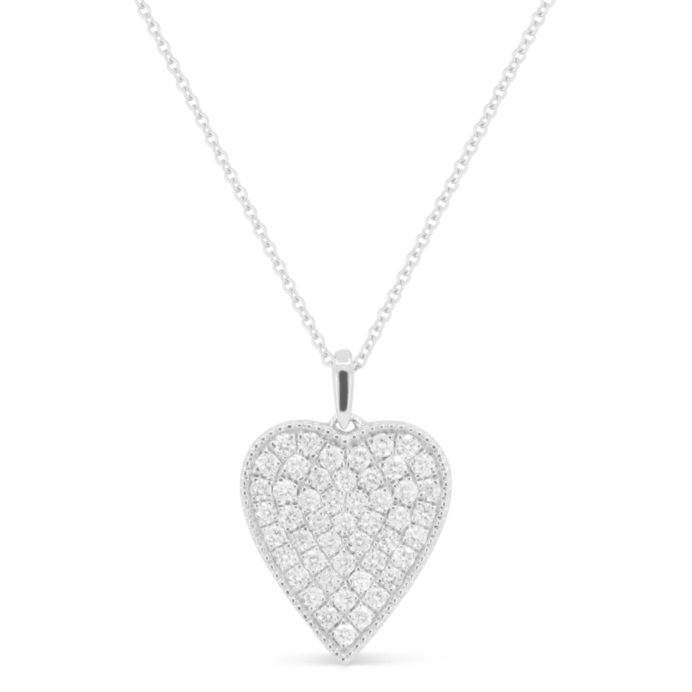 Madison L 14K White Gold Diamond Heart Pendant - style N1843W