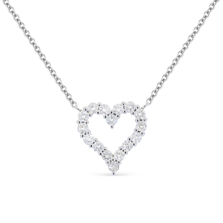 Madison L 14K White Gold Diamond Heart Necklace - style N1848W-0.50CT