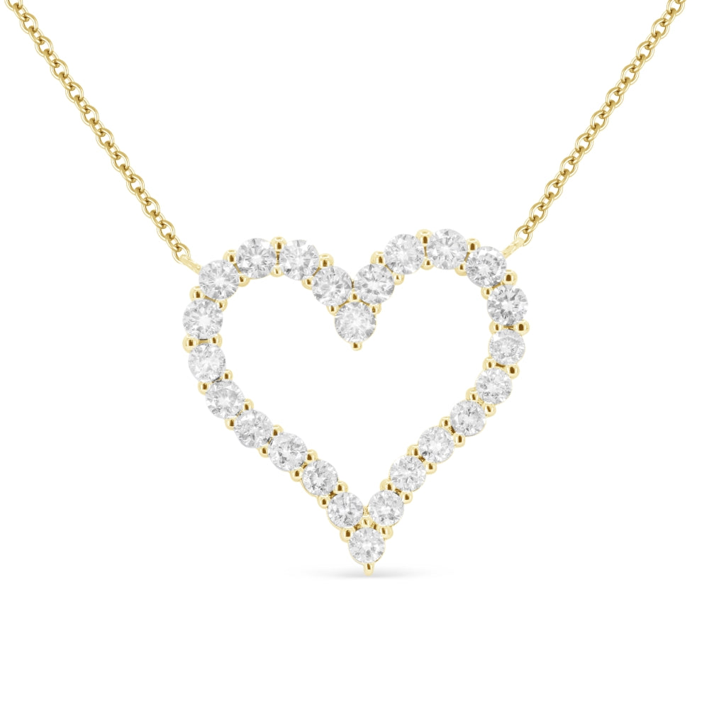 Madison L 14K Yellow Gold Diamond Heart Necklace - style N1848Y-1.00CT