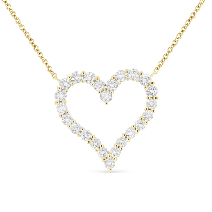 Madison L 14K Yellow Gold Diamond Heart Necklace - style N1848Y-1.00CT
