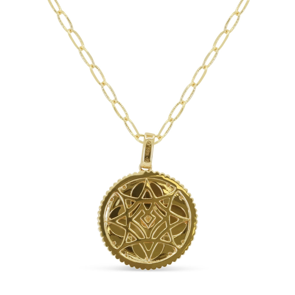 N1852 - 14K Yellow Gold Diamond Pendant
