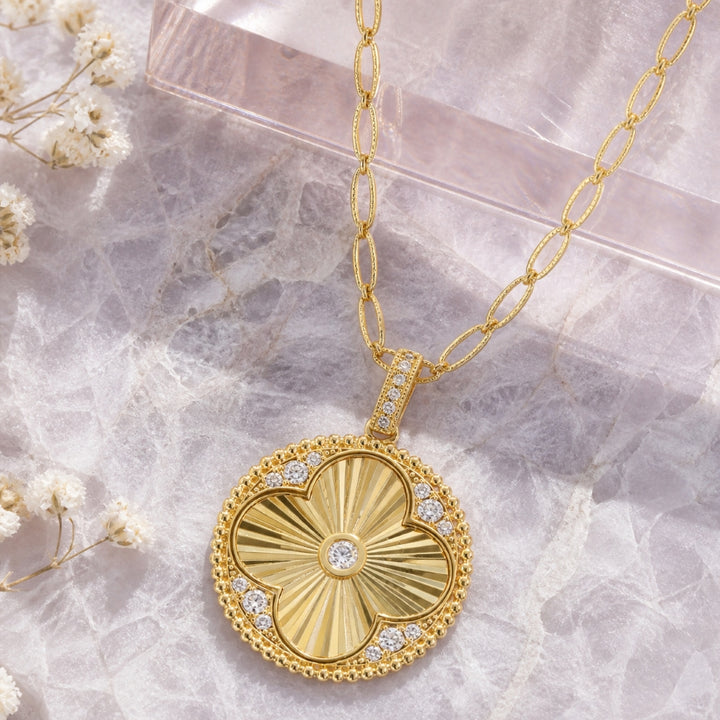 N1852 - 14K Yellow Gold Diamond Pendant